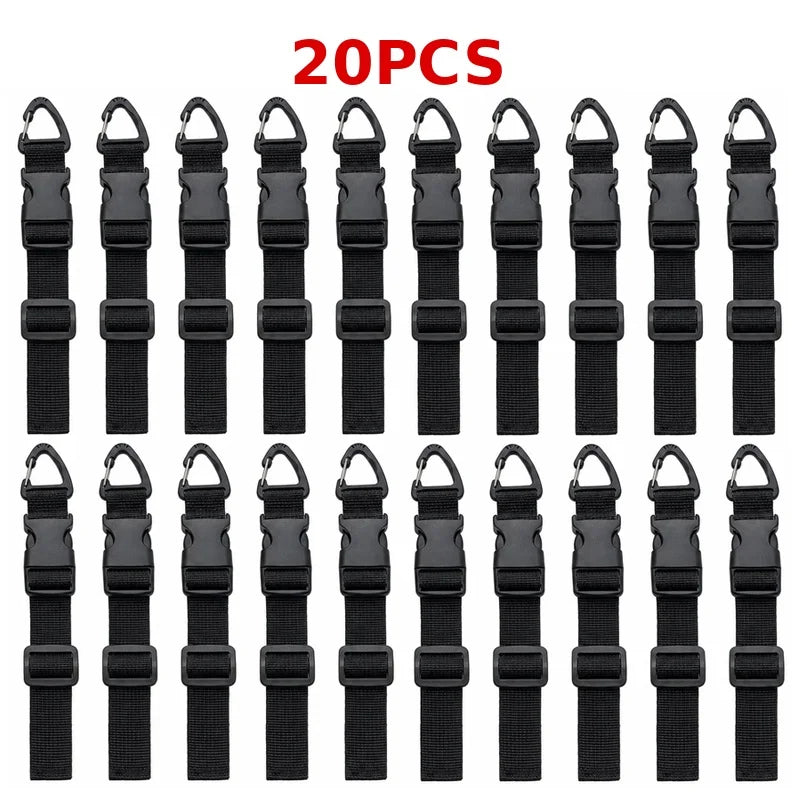 5/10/20Pcs Adjustable Luggage Strap Triangle Buckle Clip Strap Nylon Gear Packing Belt for Tent Camping Hiking Travel Storage