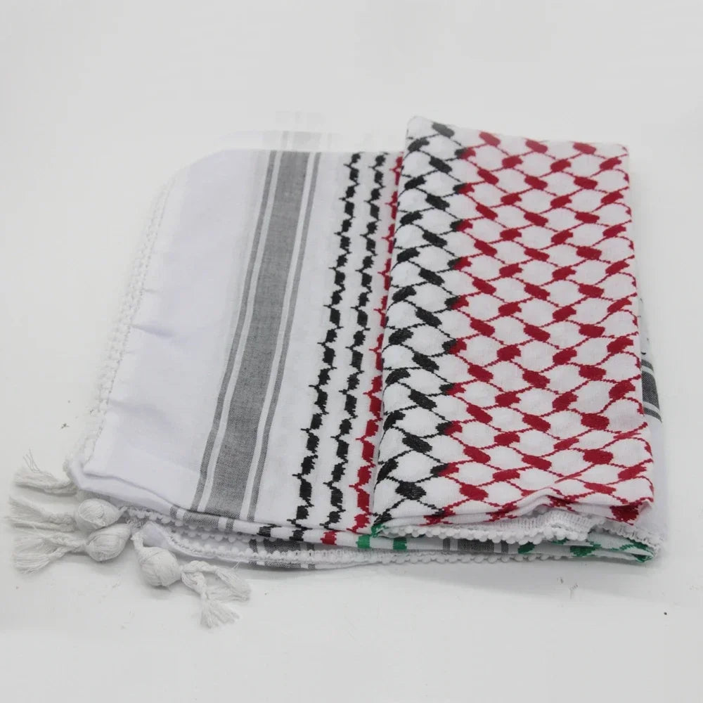 Traditional Woven Keffiyeh,Cotton Hijab Shawl Stylish Unisex Shemagh Scarf Versatileand Fashionable Arab Headscarf