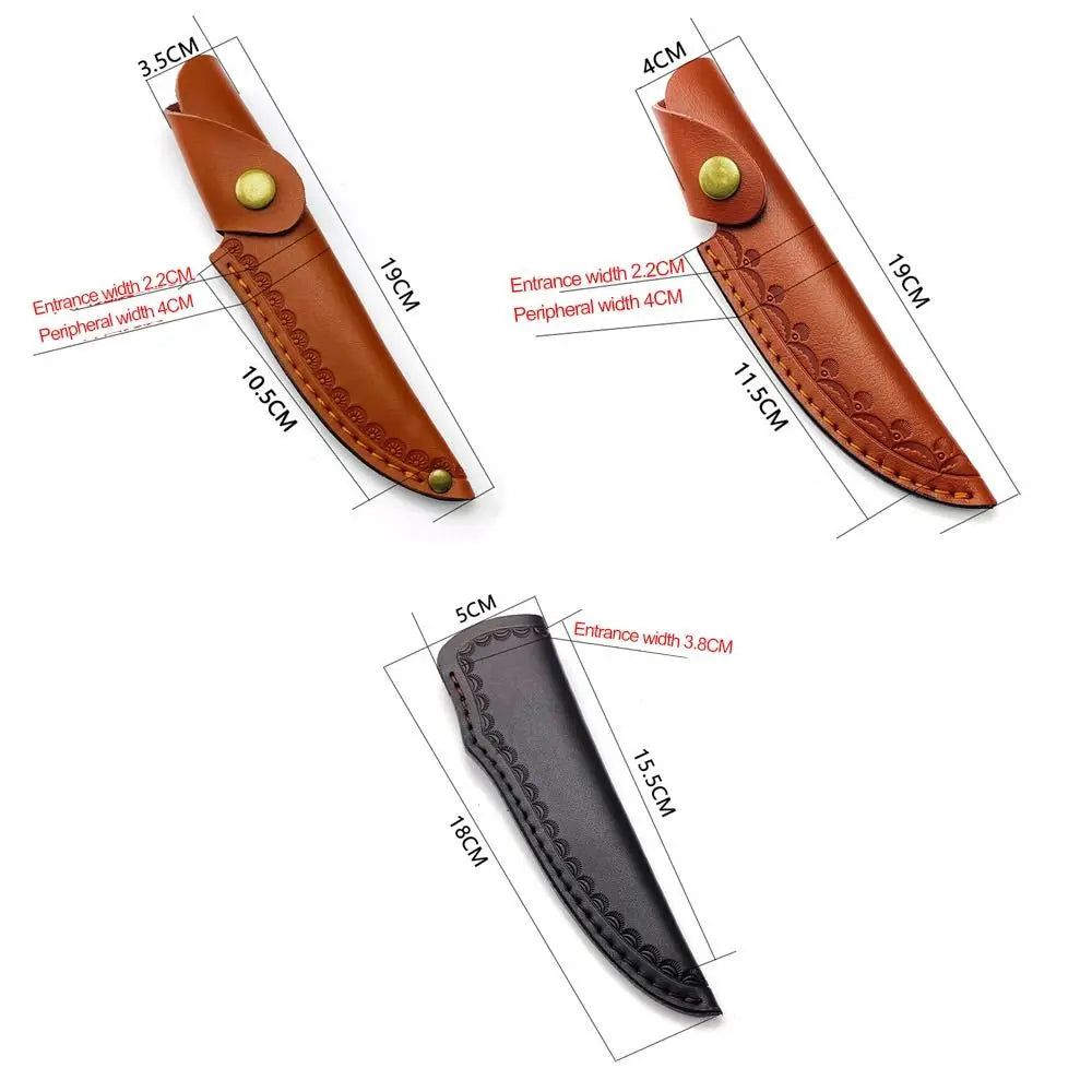 Outdoor Equipment Pocket Hunt Leather Sheath Holder Belt Loop Case Straight Knife Tool Camp Outdoor Carry Flashlight Case