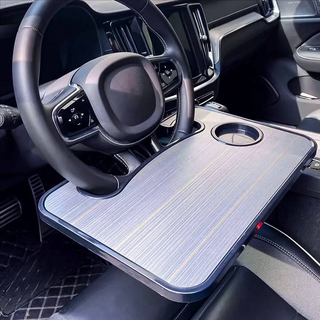 In car restaurant, in car dining plate, laptop stand, tablet desk, car steering wheel, small table board, in car dining table