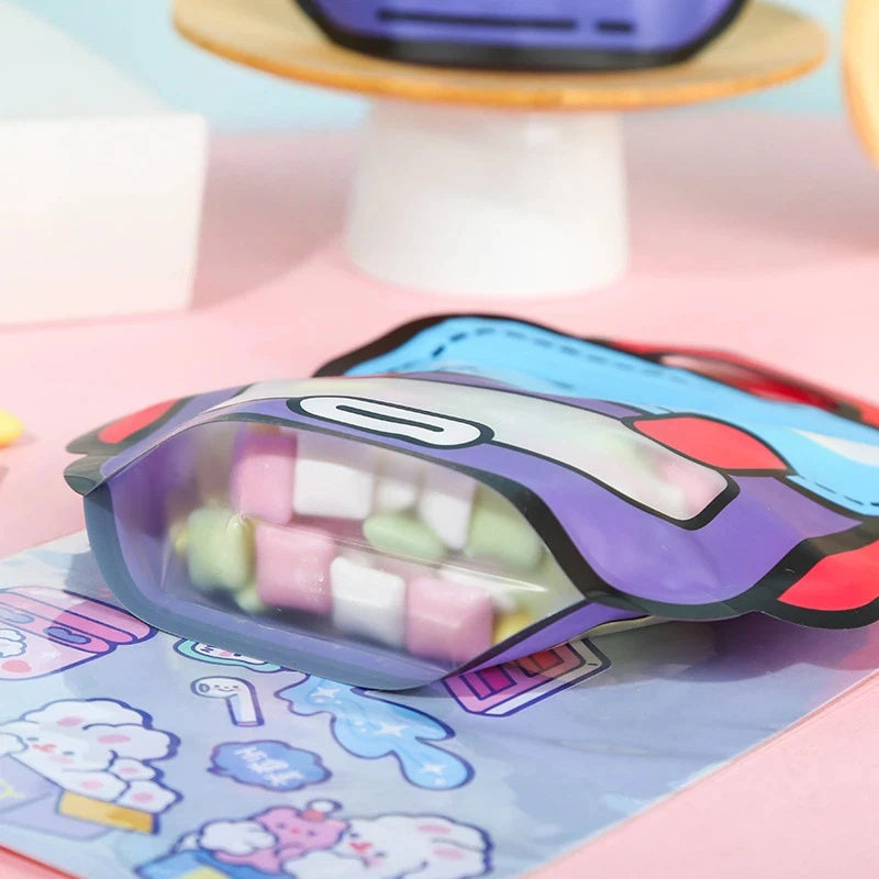 10/25/50 PCS Cartoon Treat Bag Reusable Waterproof Handheld Gift Bag with Handle Carry Treat Pouch for Cookies, Toys, and More