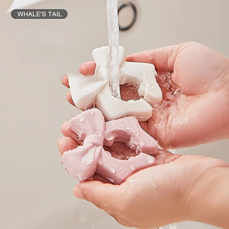 Bow Silicone Spatula Rack Multi-function Pot Clip Bowknot Anti Scalding Overflow Spatula Holder Spoon Rests Kitchen Gadgets