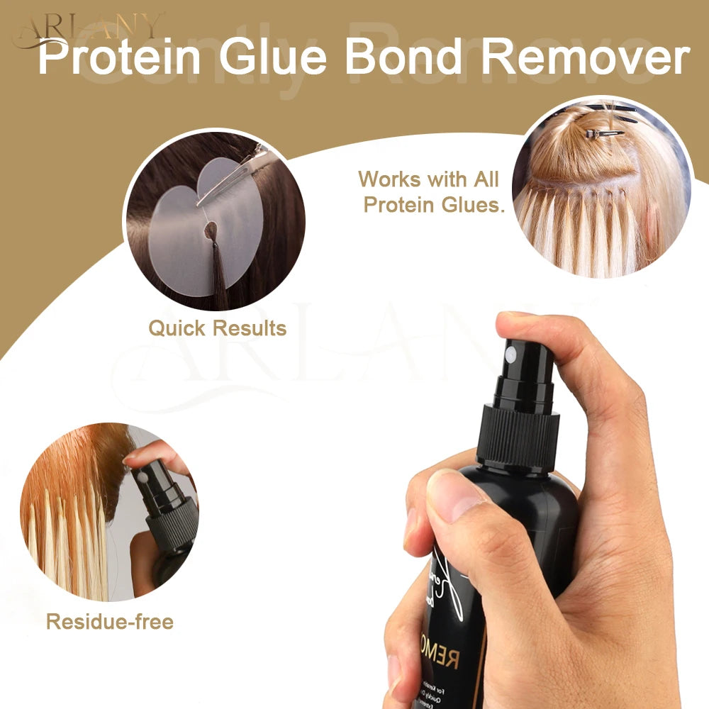ARLANY Keratin Bonding Glue Remover Protein Glue Bond Remover for K Tip Pre-bonded Extensions Hot Melt Glue Remover Fast Remover