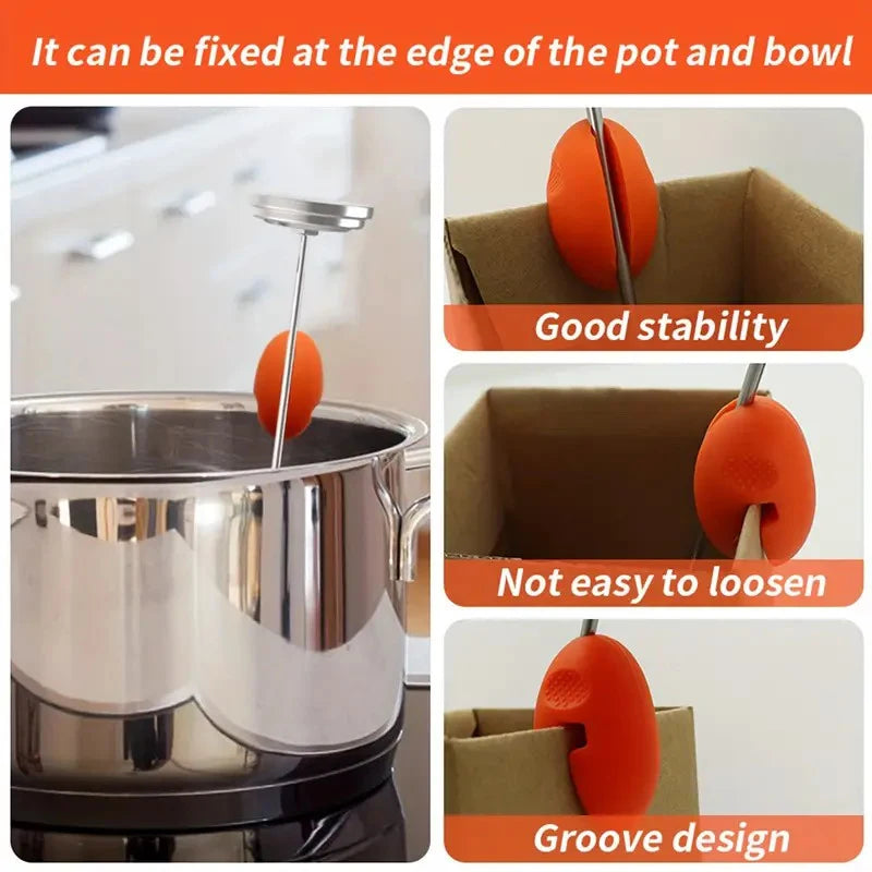 Silicone Thermometer Holder Clip Fixed Probe Clip For Pot Candy Making Temp Probe Pot Clip Holder Kitchen Gadgets