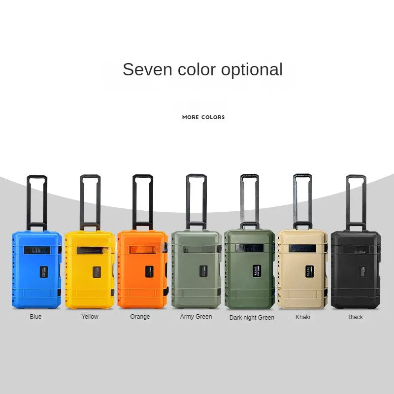 Portable Trolley Toolbox Multi-functional Plastic Toolbox Camera Notebook Photography Waterproof Trolley Case Large Size S5129