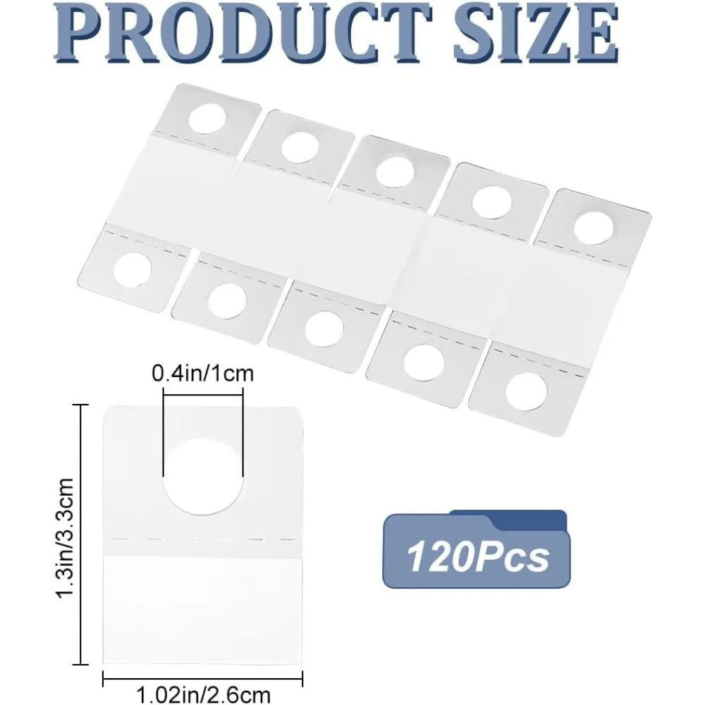 120pcs Clear Sticky Hanging Tabs Slot Hole Self Adhesive Plastic Hang Tags Hooks for Sale Items Hanging Store Retail Display