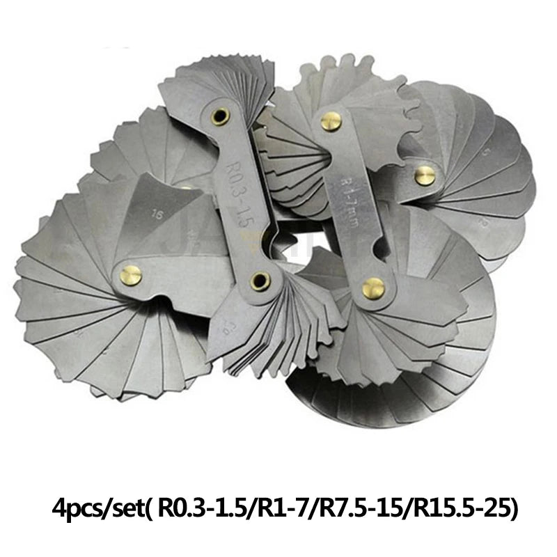 Radius template R gauge R1-6.5 7-14.5 15-25 26-80 radius gage plate fillet gaug External Internal Concave Convex Measuring tools