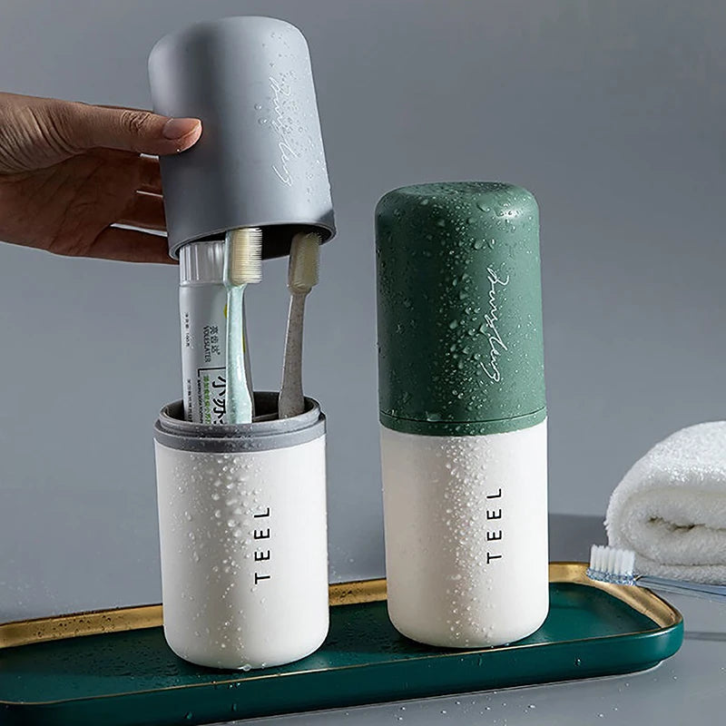 1pc Portable Toothbrush Holder Box Bathroom Accessories Toothpaste Box Outdoor Travel Camping Toothbrush Storage Organizer Case