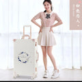 20 "22" 24 "26  Retro Travel Suitcase PU Leather Luggage Set With Wheels Rolling Trolley Case Pink Big Capacity Portable Valise