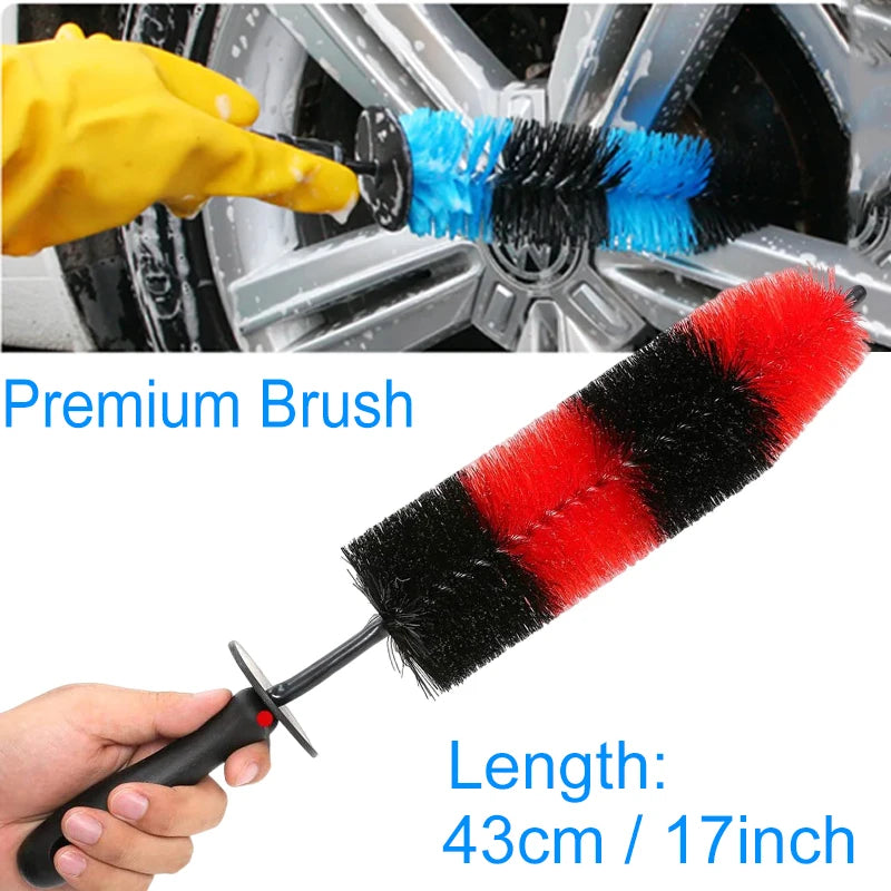 Car Wheel Wash Brush Plastic Handle Vehicle Big Brush for Car Wheel Rim Cleaning Tyre Tire Washing Brushes Tool Auto Accessories