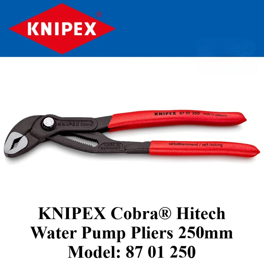 KNIPEX Cobra®8700180 8700250 Hitech Water Pump Pliers - 125mm to 560mm 8700125miniPliers