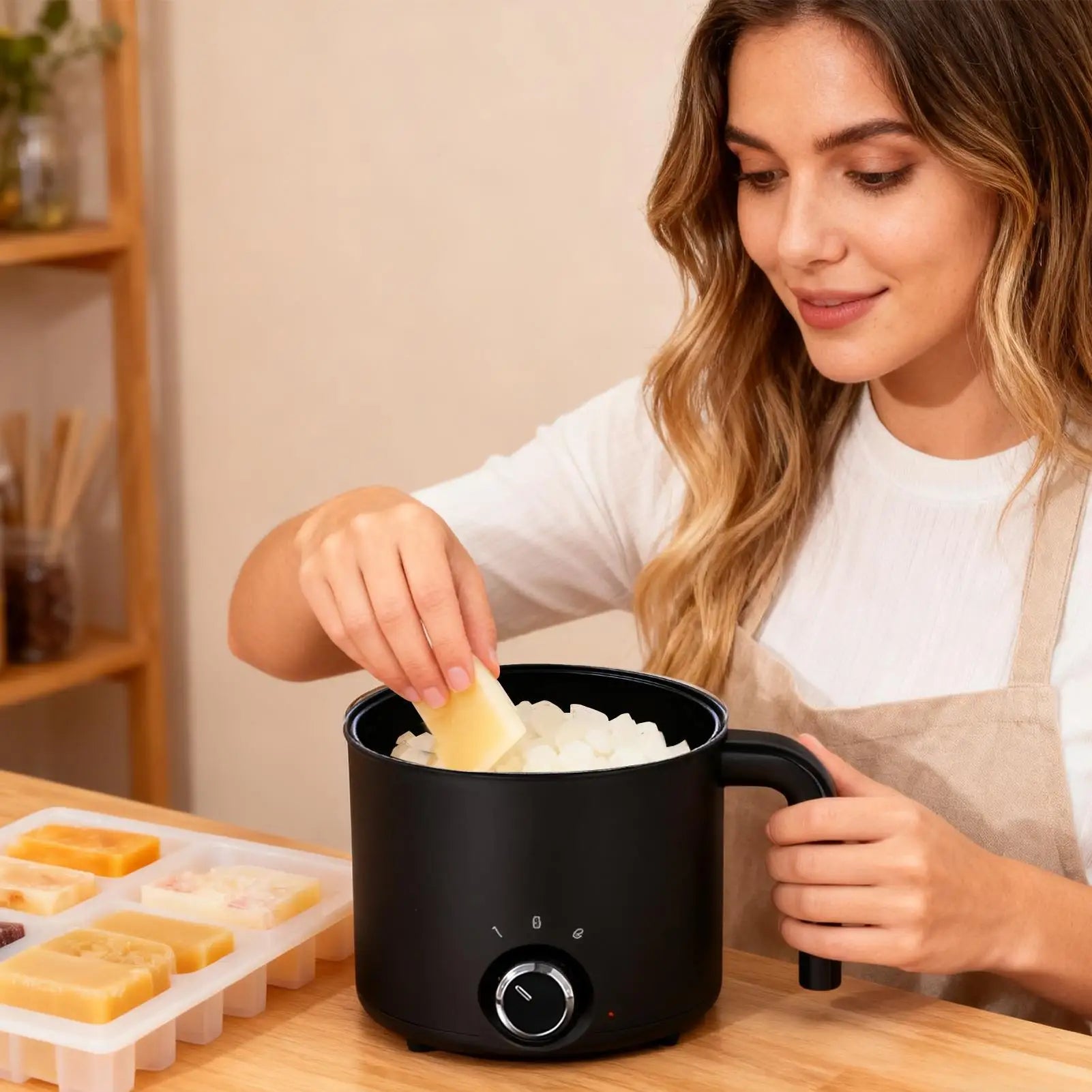 Candle Wax Melting Pot 1.5L Large Stainless Steel Electric Non-stick Candle Making Pot Melting Pitcher for Soap Candy Chocolate