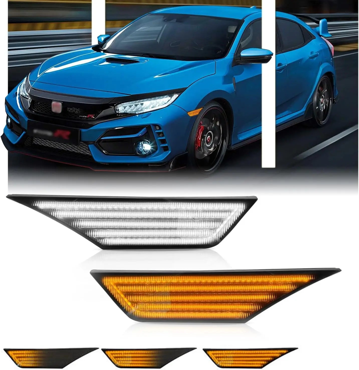 Car Turn Signal Light LED Side Marker Lights for Honda Civic 2016 2017 2018 2019 2020 2021 Car Fender Position Lamp White Yellow