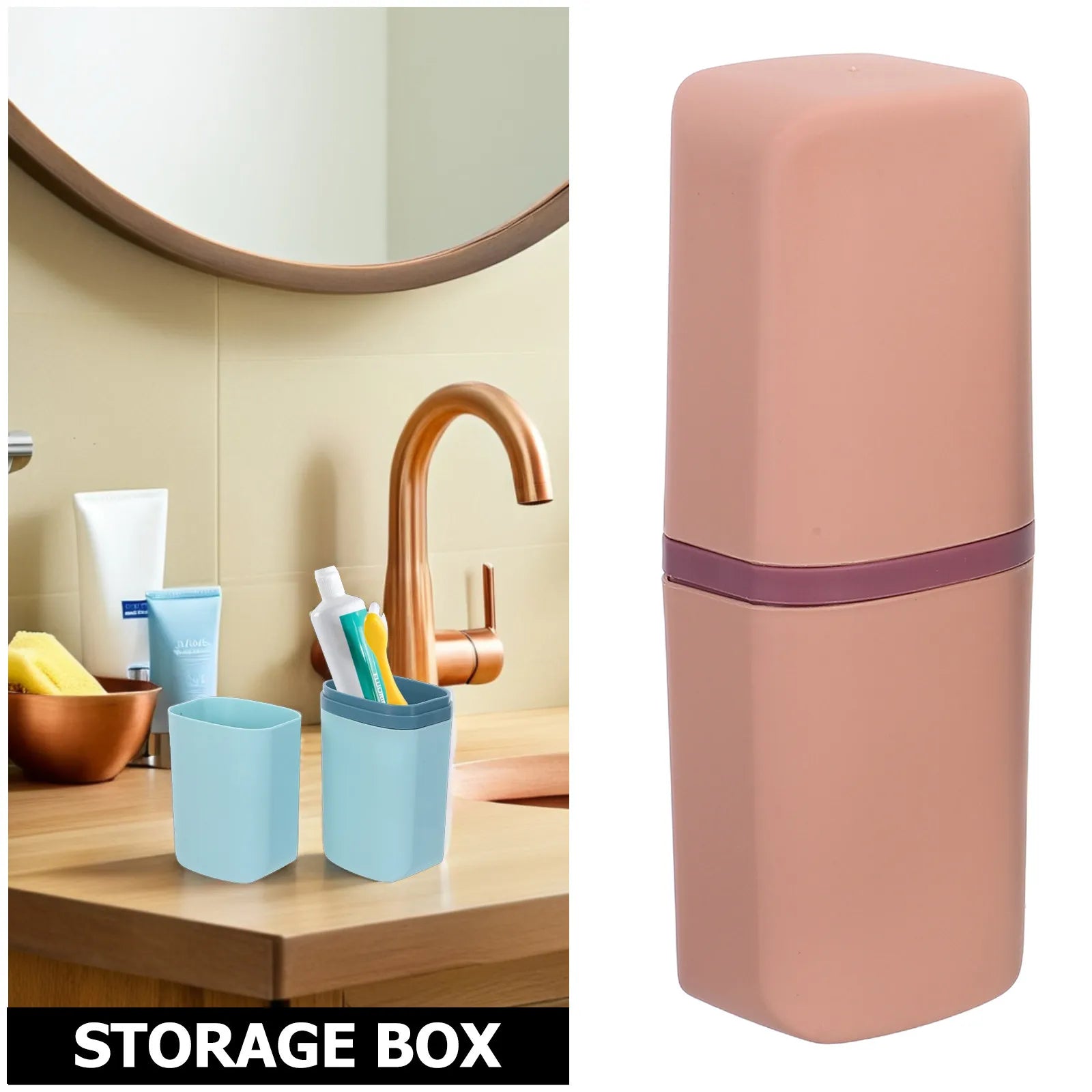 3Pcs Portable Toothbrush and Toothpaste Travel Case Compact Leakproof Toothbrush Holder Box for Gym Camping School Vacation