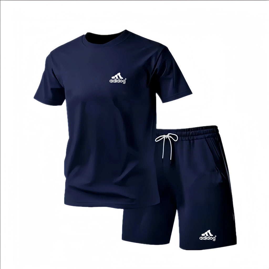 New Summer Sportswear Men's Suit Fashion Two-Piece Sports Fitness Running Casual Quick Drying Short Sleeved Shorts Set Men