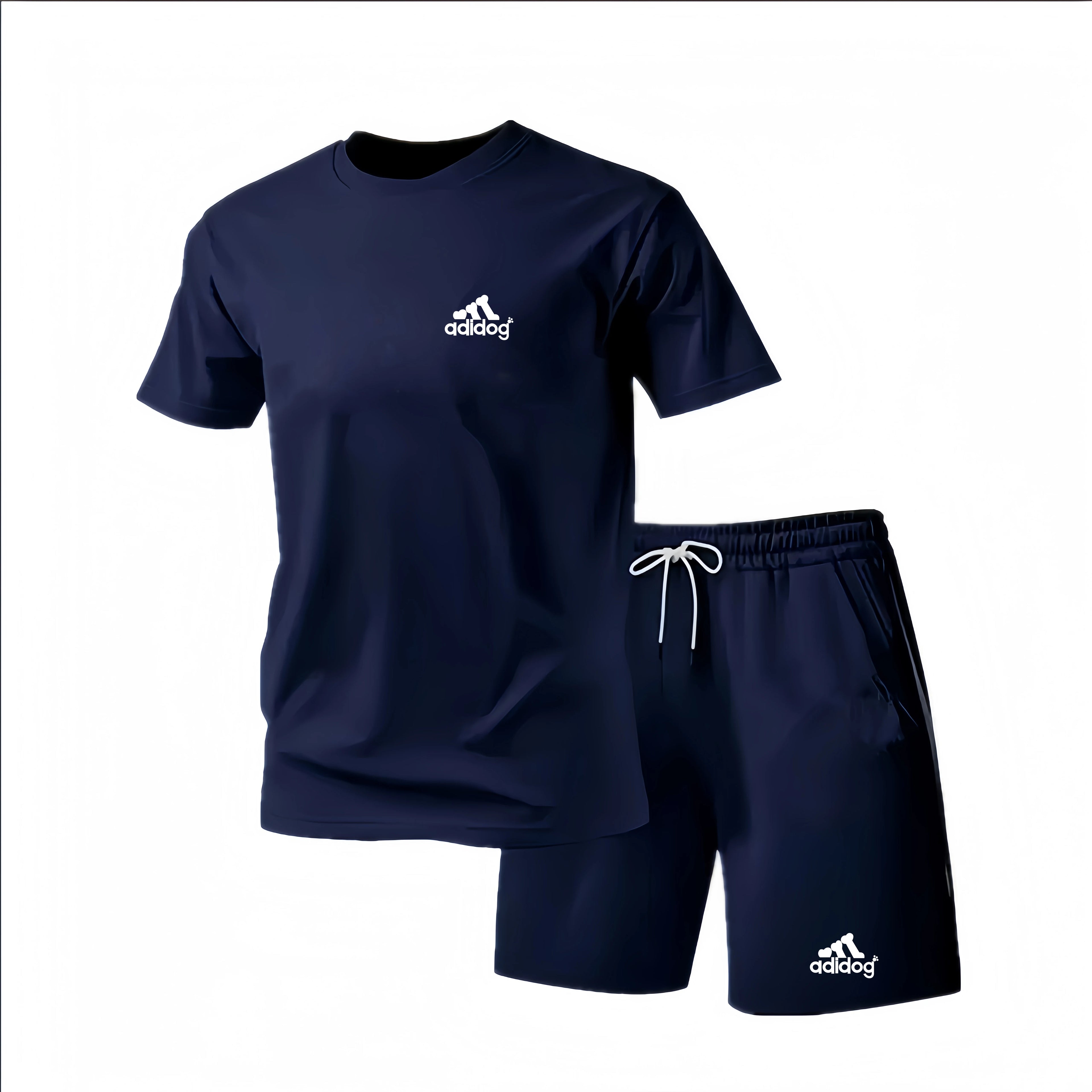 New Summer Sportswear Men's Suit Fashion Two-Piece Sports Fitness Running Casual Quick Drying Short Sleeved Shorts Set Men