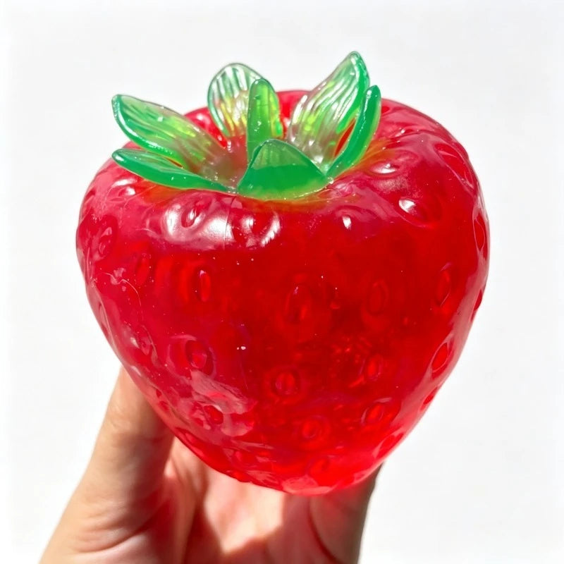 Squishy Coconut Oil Strawberry Stress Ball Toy Creative Strawberry No Rebound Squeeze Fidget Toy ASMR Sensory Stress Relief Toys