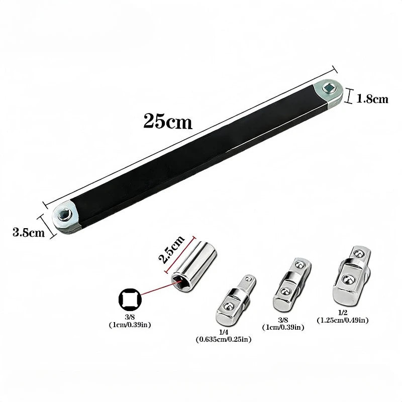Compact Offset Extension Wrench 4 Adapter Dual Purpose Impact Socket Ratchet for Automotive Hand Tool