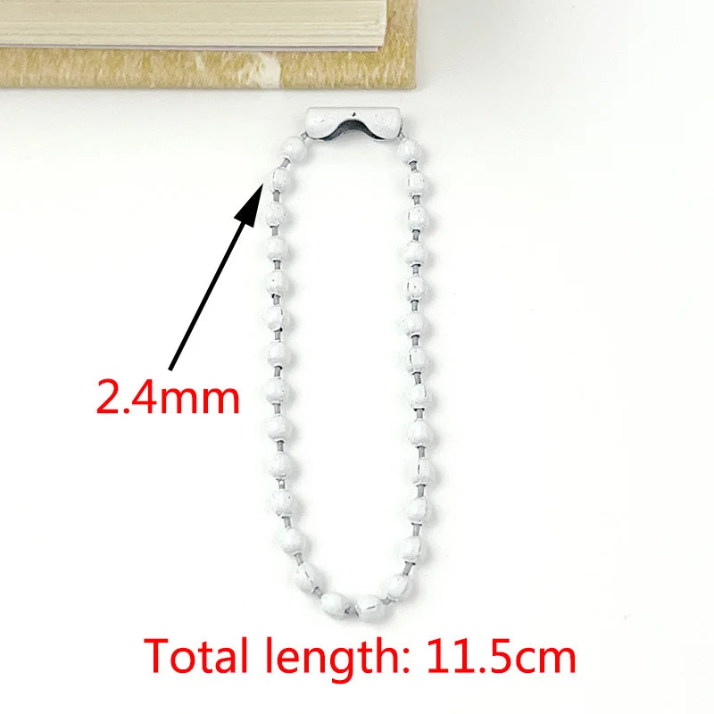 10 Colors 11.5cm 50-200piece 2.4mm Baking Paint Metal Bead Chain Round Wave Chain Handmade DIY Tag Keychain Toy Pendant Material