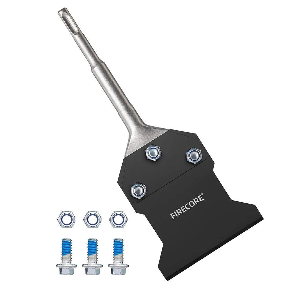 FIRECORE SDS Plus Chisel Floor Scraper 4 Inch Wide Tile Thinset Scaling Chisel Wall Scraper Works with SDS Plus Rotary Hammer
