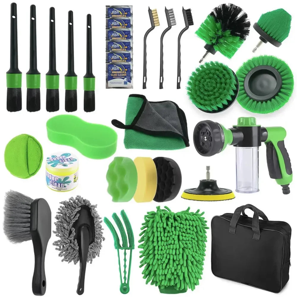 Detailing Brush Set Power Scrubber Drill Brushes Car Polish Pads Car Cleaning Brush For Car Air Vents Rim Dirt Dust Clean Tools