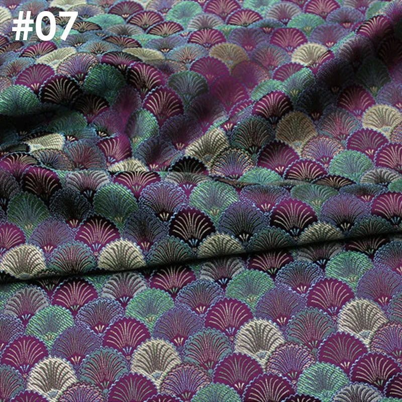 50x75cm Brocade Jacquard Fabric Ginkgo Leaf Design Faux Silk Material For Hanfu Mongolian Robe Cheongsam Costume DIY