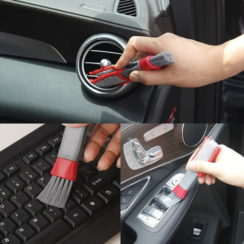 2Pcs Car Interior Cleaning Brush Detailing Brushes Car Air Vent Dashboard Blinds Keyboard Dust Removal Brush Auto Cleaning Tool