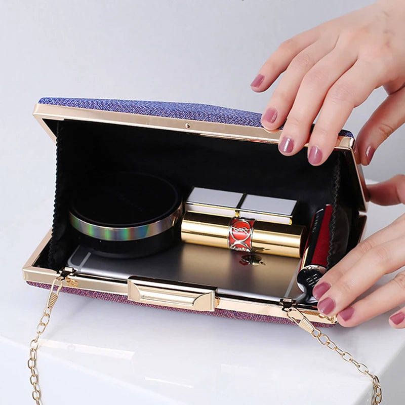 Purple Handbags for Woman Brand Luxury Clutch Evening Wedding Party Crossbody Shoulder Bag and Small Messenger Purse Summer