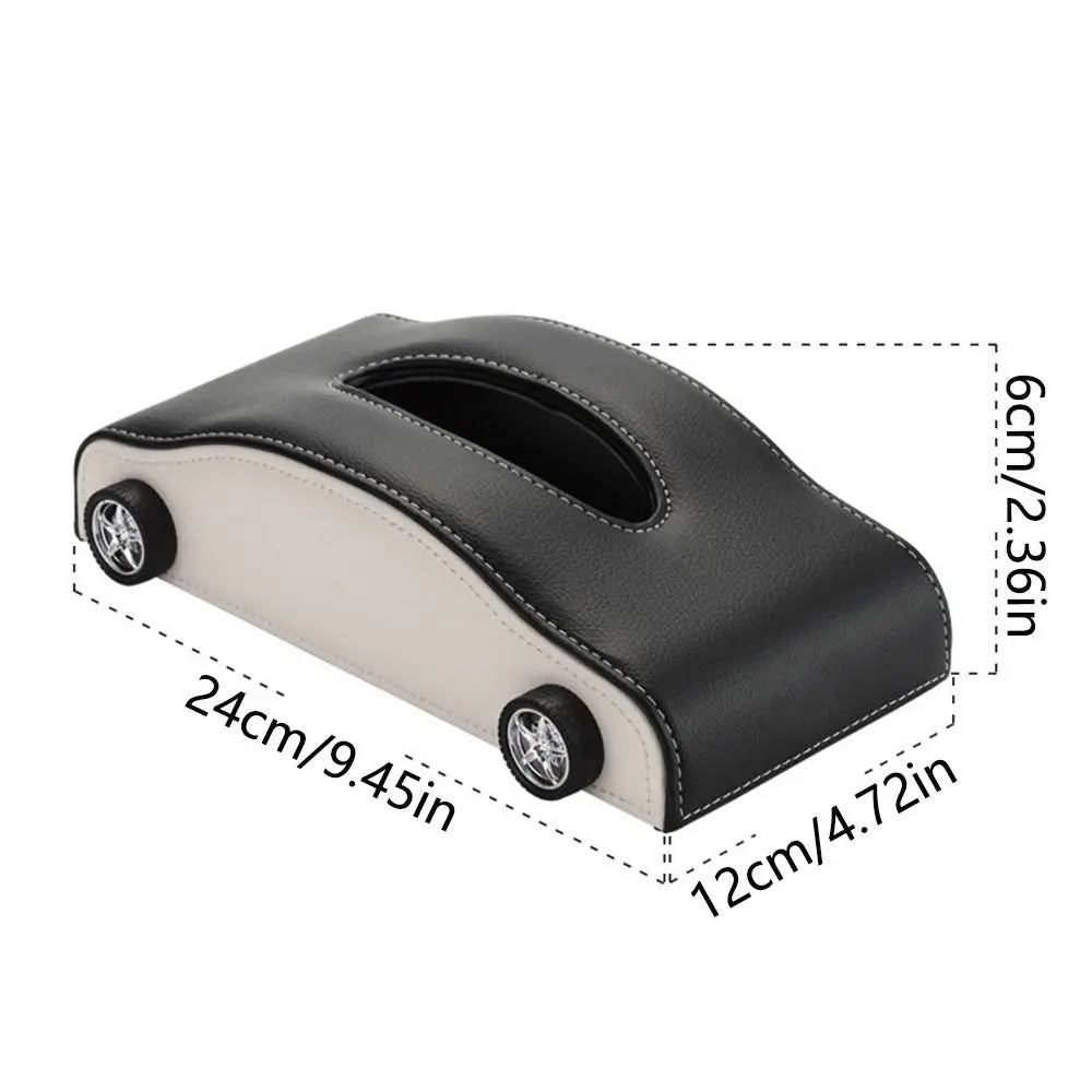 Creative Car Shape Tissue Box Decorative Simulated Tire Auto Napkin Holder Portable Space Saving Tissue Dispenser Interior