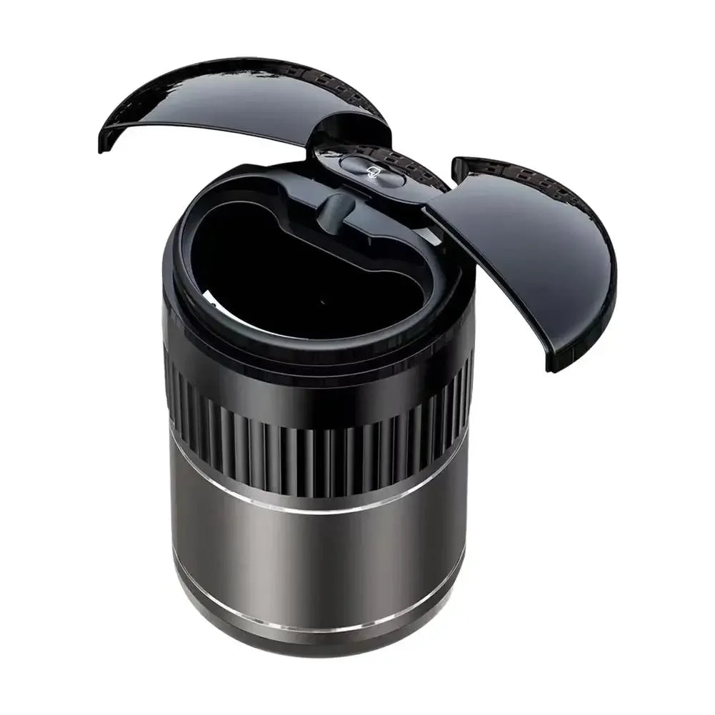 Car Smart Ashtray Built-in Led Light With Lid Touch Smokeless USB Rechargeable Ashtray Cover Opening With Ashtray B5W3