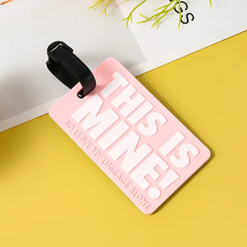 Soft PVC Luggage Tag Fashion Letter Printed Travel Tags Men Women Suitcase ID Name Tag Airplane Labels Bag Tags for Luggage