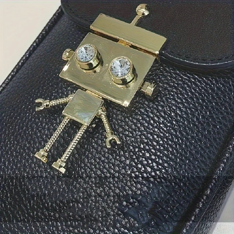 1pc Robot Shape Metal Bag Lock DIY Push Button Purse Lock Hardware Accessories
