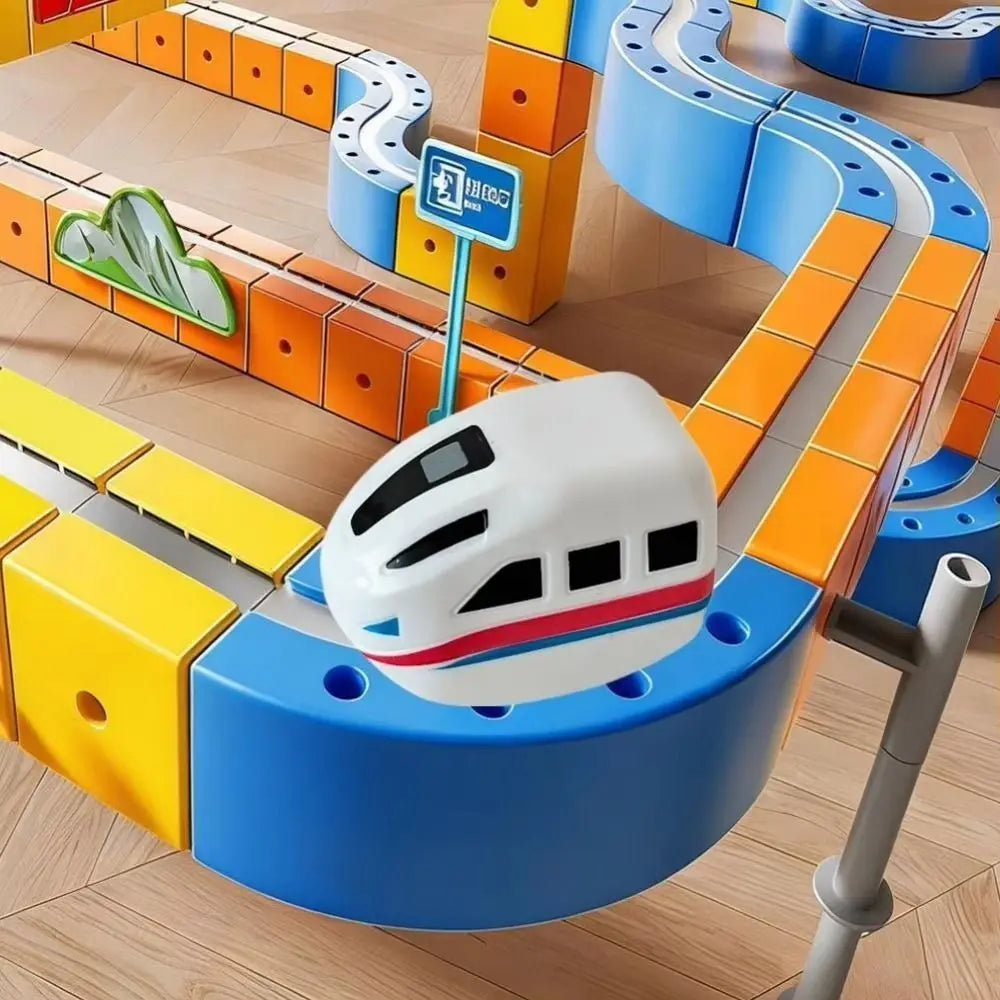 Fun Plastic Magnetic Tracks Train Smooth Steady Driving Intelligent Toy Railway Track Toys Small Train Kids Toy