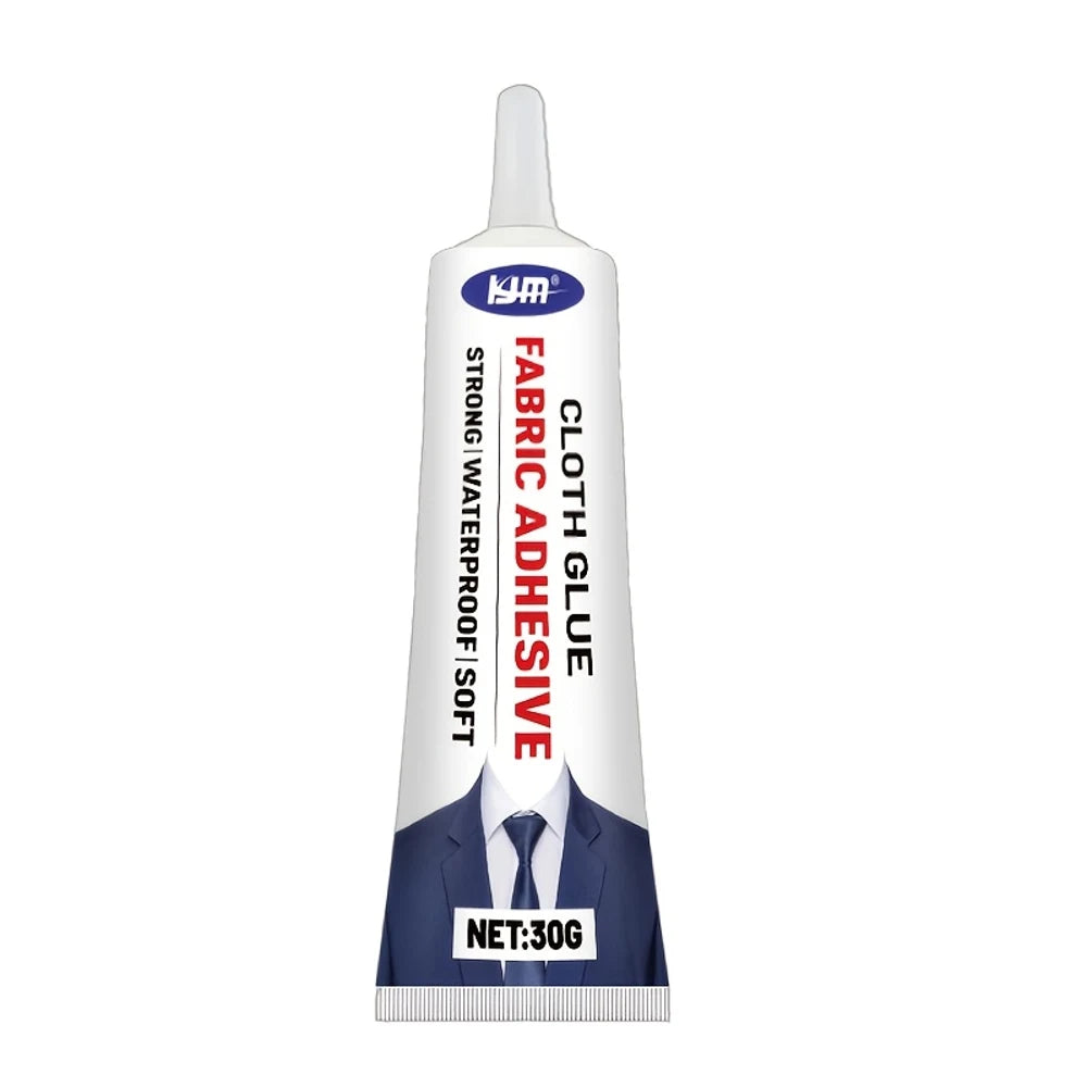 1 Washable Transparent Fabric Glue | Clear No-Trace Repair for Denim, Clothing, Leather & Crafts - KJM Brand, Gel , Multipurpose