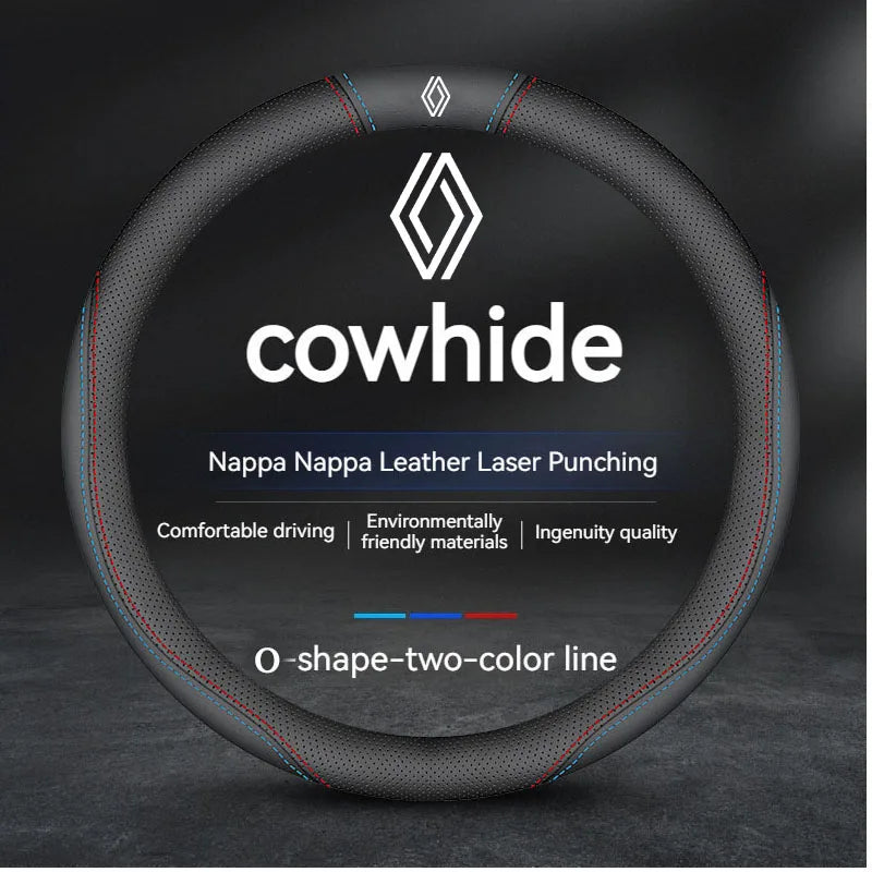 For Renault Clio Sandero Megane 2 Talisman Laguna Scenic kadjar Captur KWID Duster non-slip Leather Car Steering Wheel Cover
