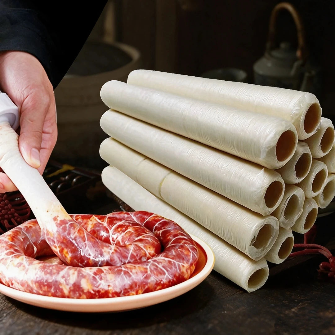 13mm x 14m dry casing sleeve. Sausage box, tool for making small caliber sausages, hot dog sleeves for grilling sausages