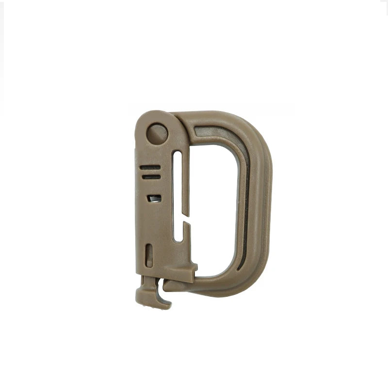 Tactical D Locking Ring Buckle Outdoor MOLLE Carabiner Plastic Clip Snap Type Tactical Vest Bag Connection Point Fastener