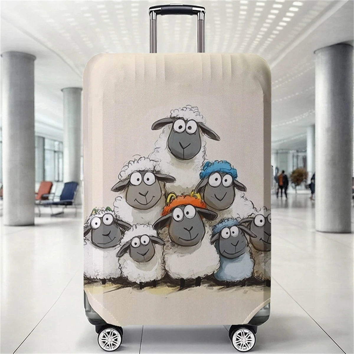 Lamb pattern luggage protection cover, suitable for 18-32 inch luggage covers, luggage handle gloves, travel accessories