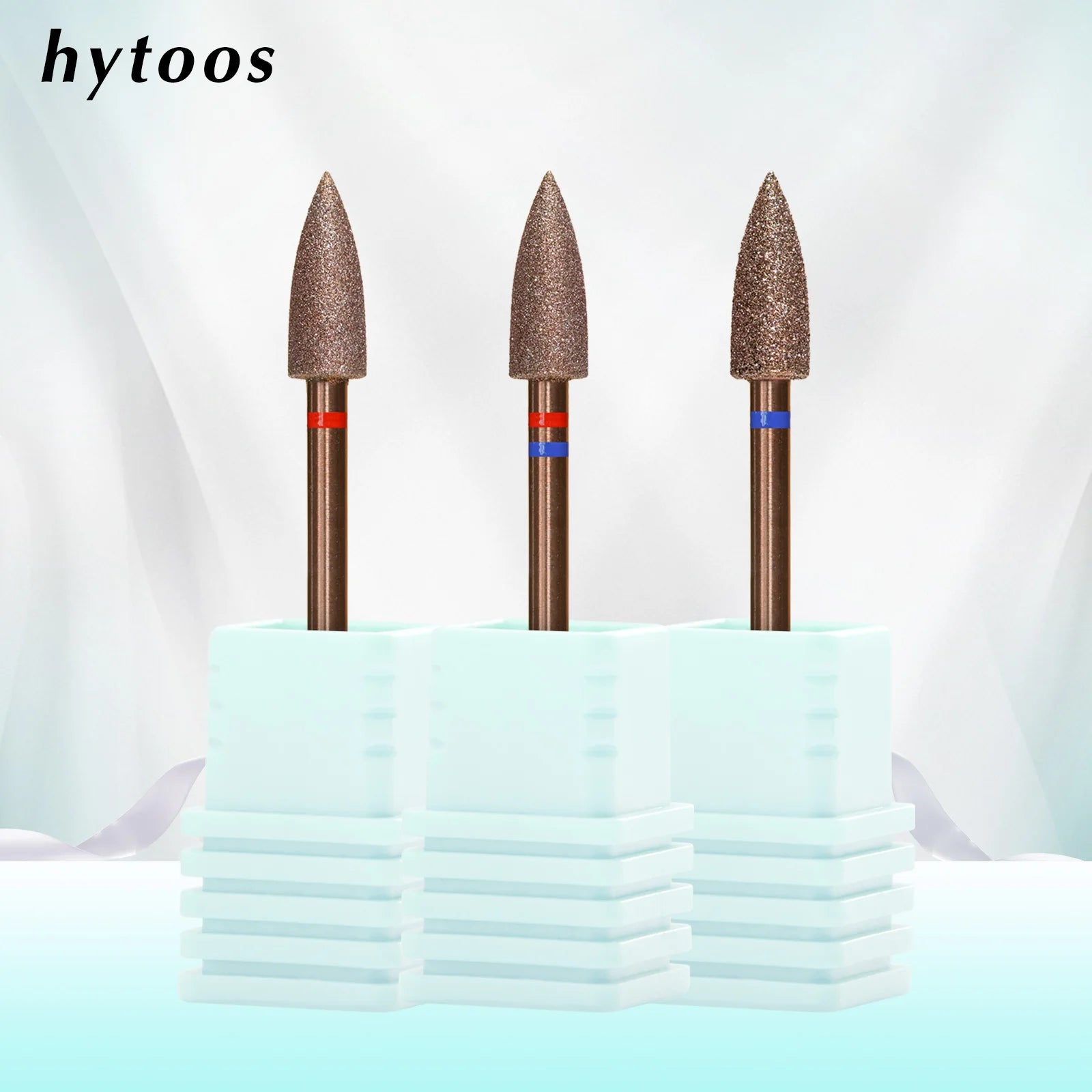HYTOOS Copper Coated Diamond Cuticle Clean Nail Drill Bit Large Cone Dead Skin Cleaner Russian Prep Tool for Manicure Technician