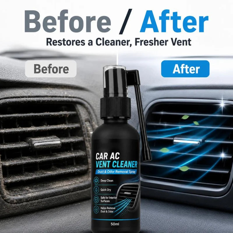 Quick Dry Car Air Conditioner Vent Cleaner Spray Long Reach Nozzle Dust And Odor Removal For Car Interior Vents Dashboard