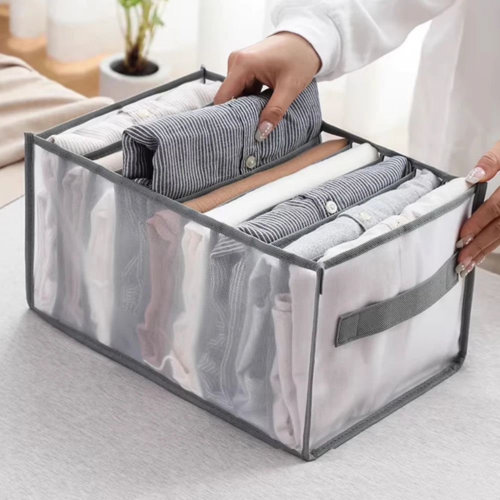 Pants T-Shirt Storage Box With Handle Closet Organizers and Storage for Clothing Jeans Closet Separator Box Home Storage Supplie