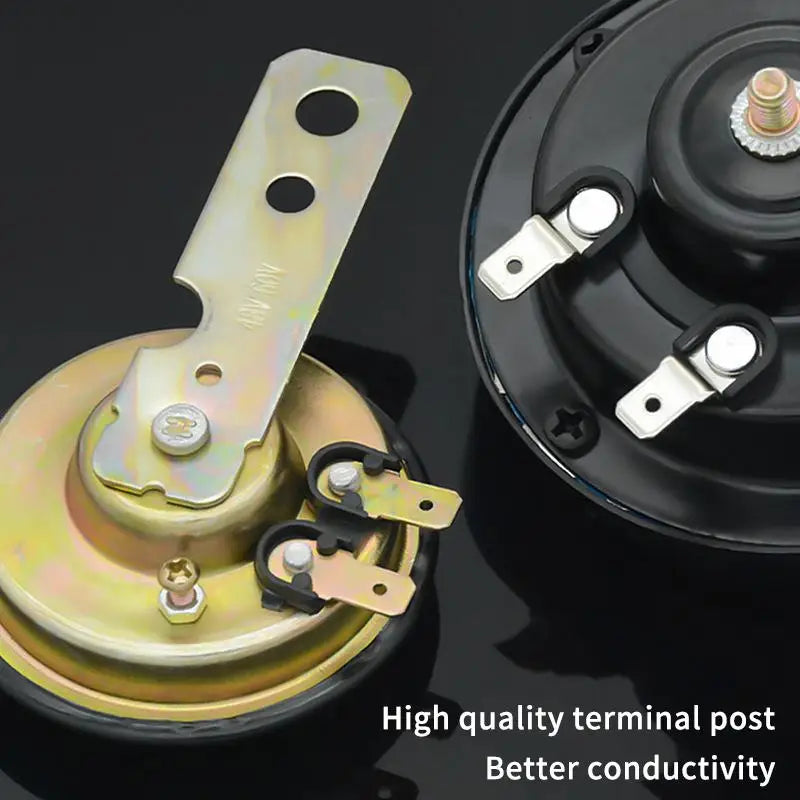 12V 48V 60V General Motorcycle Electric Horn Kit Waterproof Round Speaker Loud Electric Horn Suitable For Bicycle Scooter 105dB