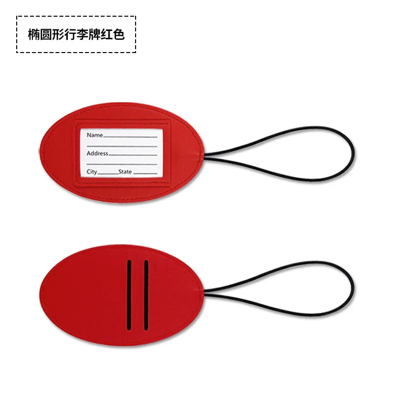 PU Leather Mini Cute Luggage Tag Name ID Label Boarding Pass Luggage Tags Suitcase Tag Travel Accessories