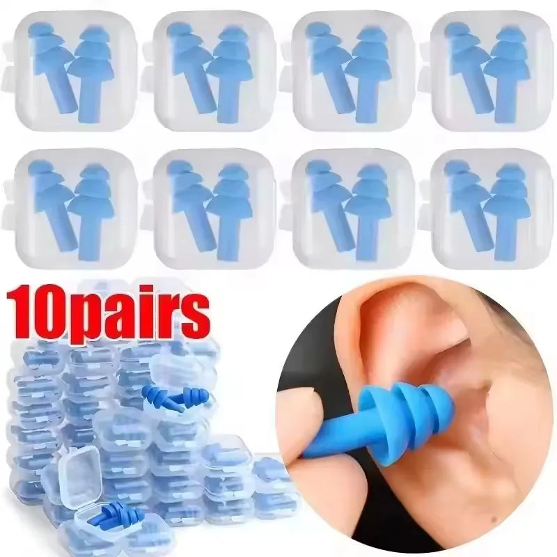 20/1Pair Ear Plugs Sleeping Noise Cancelling Reusable Silicone Sound Block Earplugs Summer Waterproof Swimming Ear Plug With Box