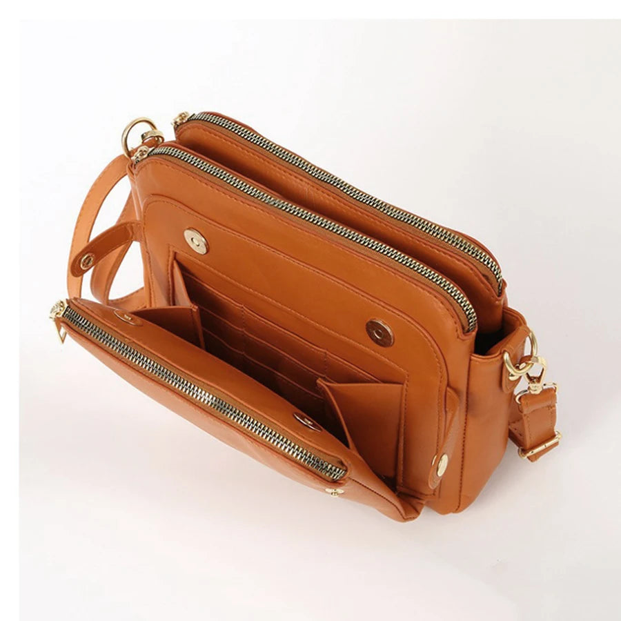 Multilayer Crossbody Messenger Bag Portable Daily Shoulder Mobile Phone Storage Clutch Pouch For Travel Shopping Daily Use