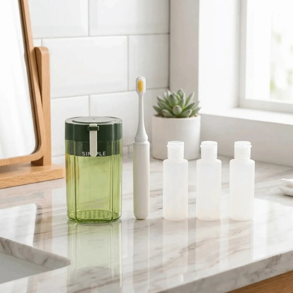 Plastic 4 in 1 Travel Bottle Set Detachable Leak-proof Travel Tube Sets Space Saving Refillable Liquid Dispenser Bottle