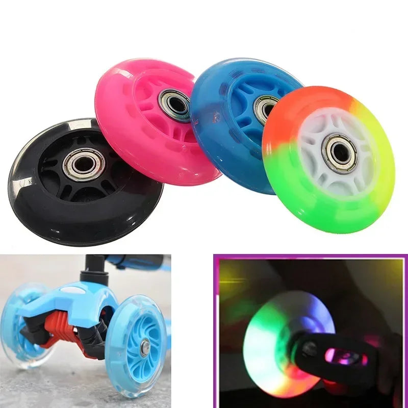 Mute Wheel Night PU+metal Parts Toy 1pc Accessories Bearing Car Flashing For Scooter Mini 80mm High Quality New