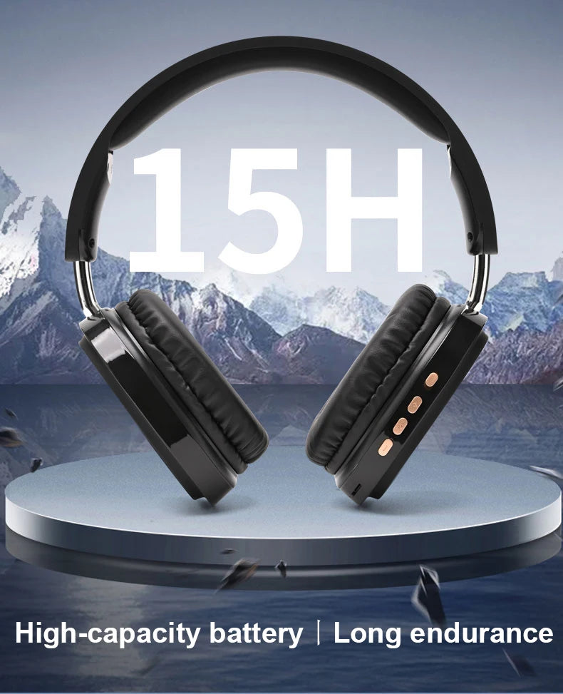 9D Surround Sound Bass Wireless Bluetooth Headphones Noise Reduction Headsets Sports Gaming Earphones With HD Mic Support TF/FM