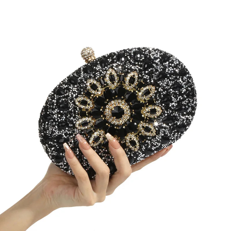 Luxury High Design Women Evening Bag Brand Party Banquet Glitter Bag for Ladies Wedding Clutch Handbag Shoulder Bag Chain Bolsas