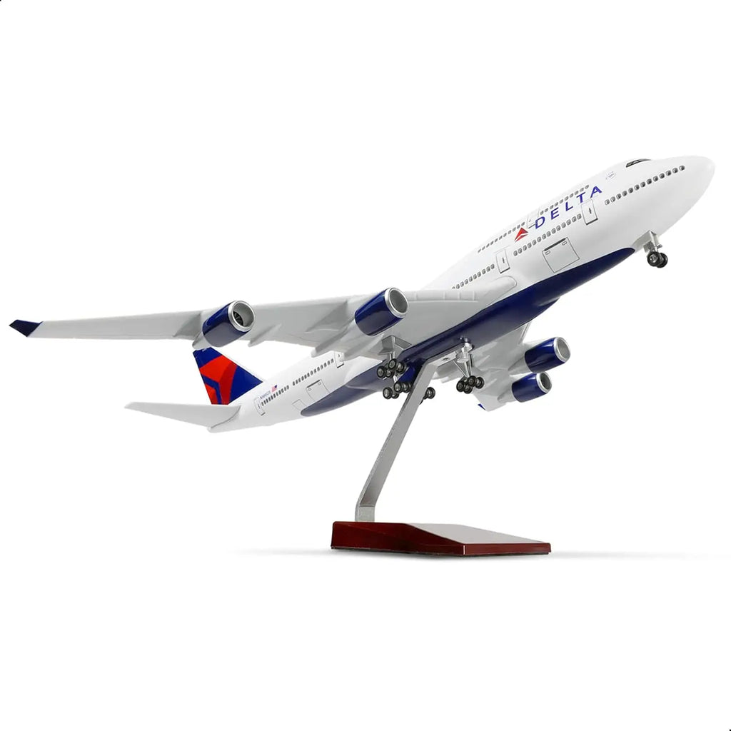 747 Delta Air Lines 47CM 1:150 Scale B747 child toy plane Model Toy Aircraft LED Light Airplane diecast flight machine model Gif